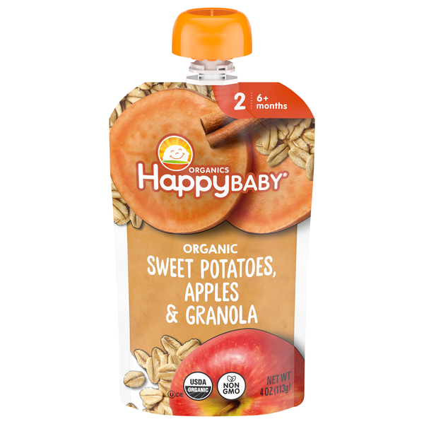 Happy Baby Organics 2 Baby Food Apples Sweet Potatoes & Granola