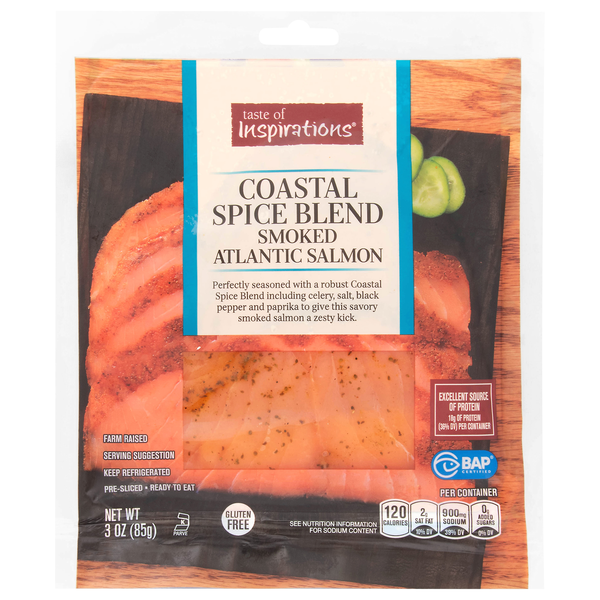 Taste of Inspirations Coastal Spice Blend Smoked Salmon Pre-Sliced