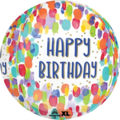 Anagram Happy Birthday Geometric Orbz Balloon (Assorted Colors & Styles)