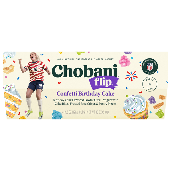 Chobani Flip Lowfat Confetti Birthday Cake Greek Yogurt Cups - 4 ct