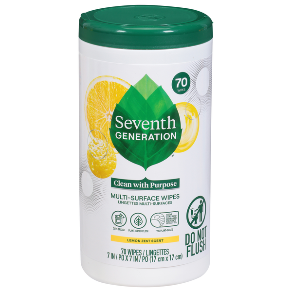 Seventh Generation Lemon Zest Scent Multi-Surface Wipes