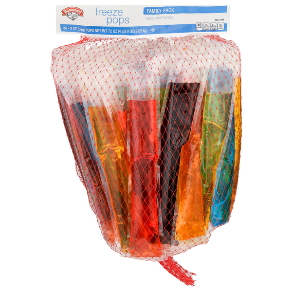 Hannaford Assorted Flavors Freeze Pops Family Pack - 36 ct