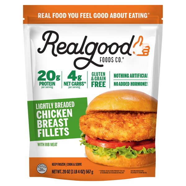 Realgood Foods Co. Lightly Breaded Chicken Breast Fillets Frozen