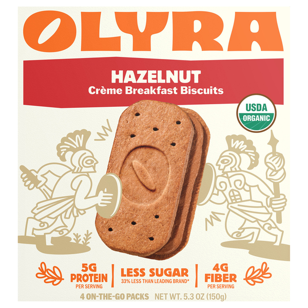 Olyra Organic Hazelnut Cocoa Sandwich Breakfast Bars Biscuits - 4 ct