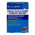 CareOne Cold Flu & Sore Throat Relief Maximum Strength Softgels