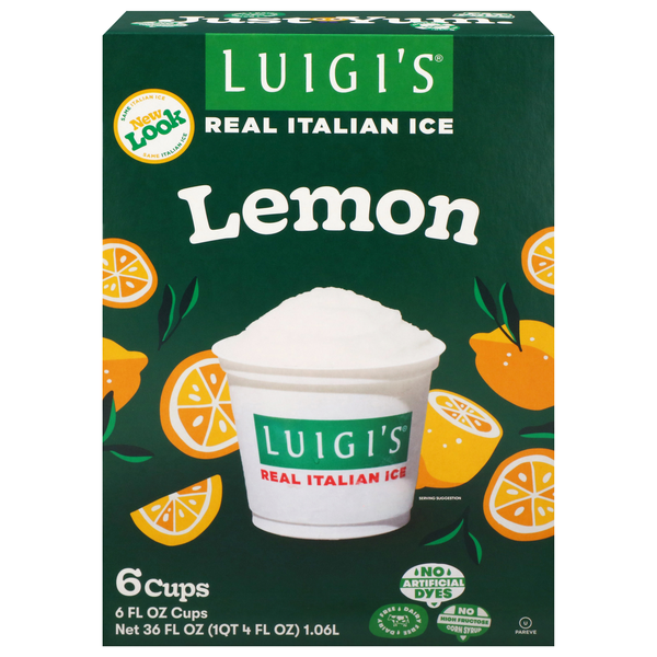 Luigi's Lemon Real Italian Ice - 6 ct