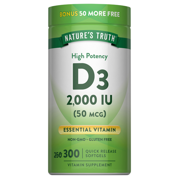 Nature's Truth D3 High Potency 50mcg Softgels