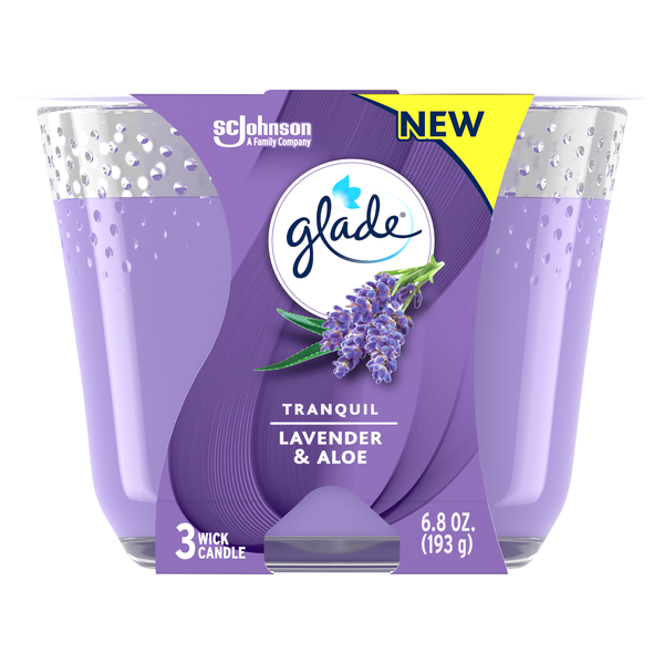 Glade Tranquil Lavender & Aloe 3-Wick Candle