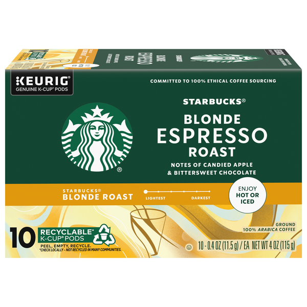 Starbucks Blonde Espresso Light Roast K-Cup Coffee Pods