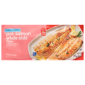 Wild Caught Whole Side Boneless Skin-On Pink Salmon Fillets