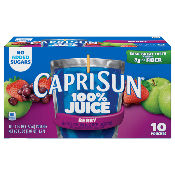 Capri Sun 100% Berry Juice Blend Drink Pouches - 10 pk