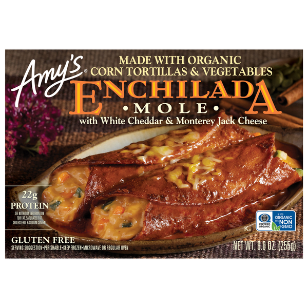 Amy's Gluten Free 22g Protein Mole Enchilada Frozen Meal