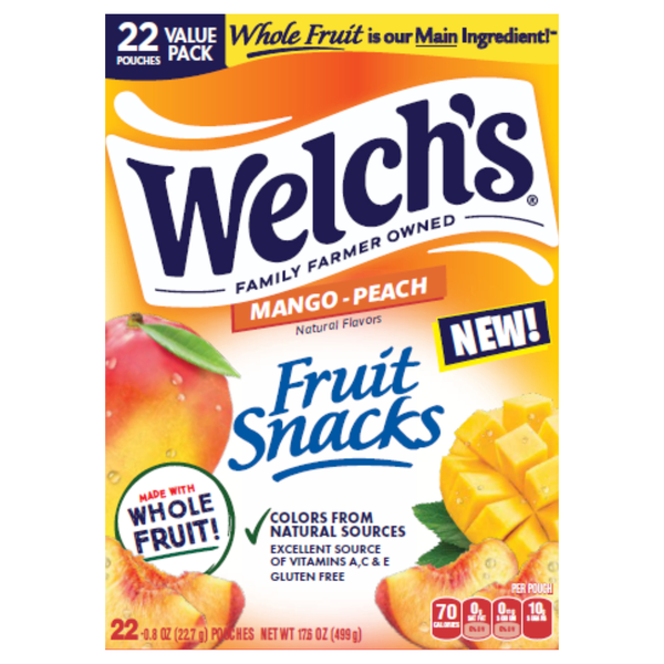 Welch's Mango-Peach Fruit Snacks - 22 ct
