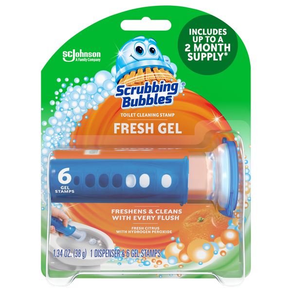 Scrubbing Bubbles Fresh Gel Fresh Citrus Toilet Cleaning Stamp - 6 ct