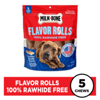 Milk-Bone Flavor Rolls Chicken Doodle Rawhide Free Dog Treats - 5 ct