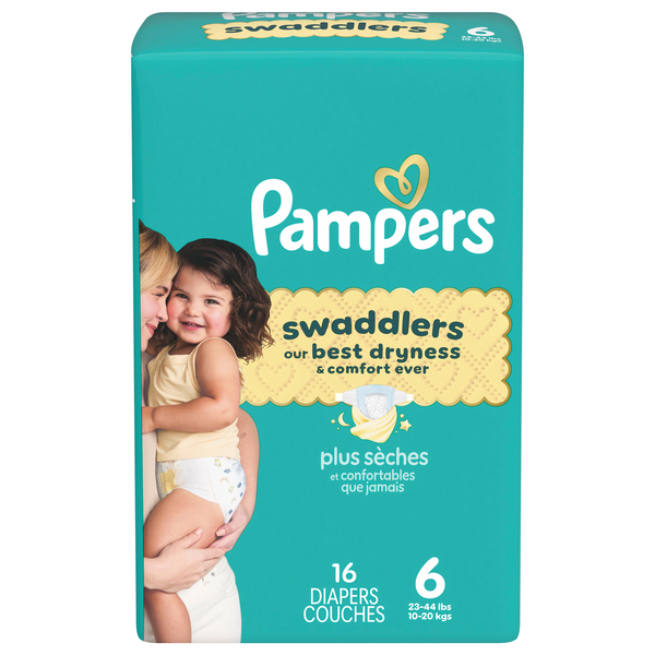 Pampers Swaddlers Size 6 Baby Diapers 35+ lb