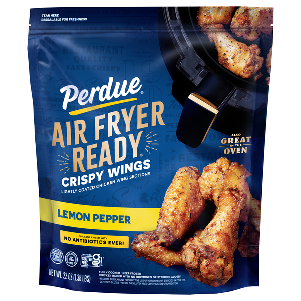 Perdue Air Fryer Ready Lemon Pepper Chicken Wings Frozen