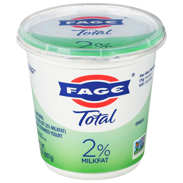 FAGE Total Reduced Fat 2% Milkfat Plain Strained Greek Yogurt