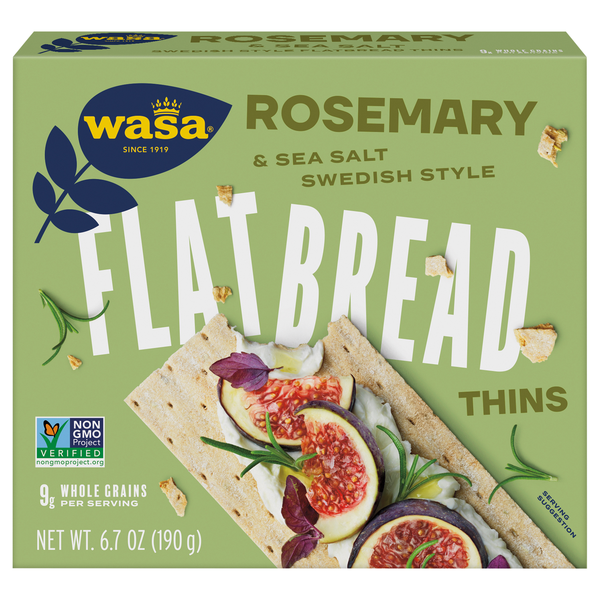 Wasa Rosemary & Sea Salt Swedish Style Flatbread Thins Crackers