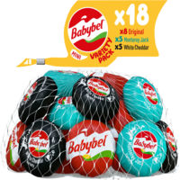Babybel Mini Variety Pack Semi-Soft Snack Cheese - 18 ct