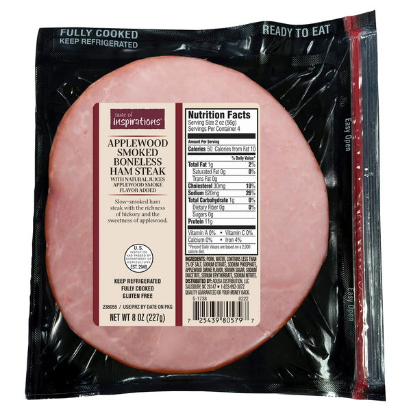 Taste of Inspirations Boneless Applewood Smoked Ham Steak