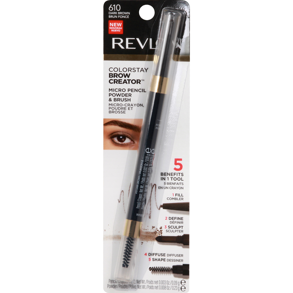 Revlon ColorStay Brow Creator Micro Pencil Powder & Brush Dark Brown 610