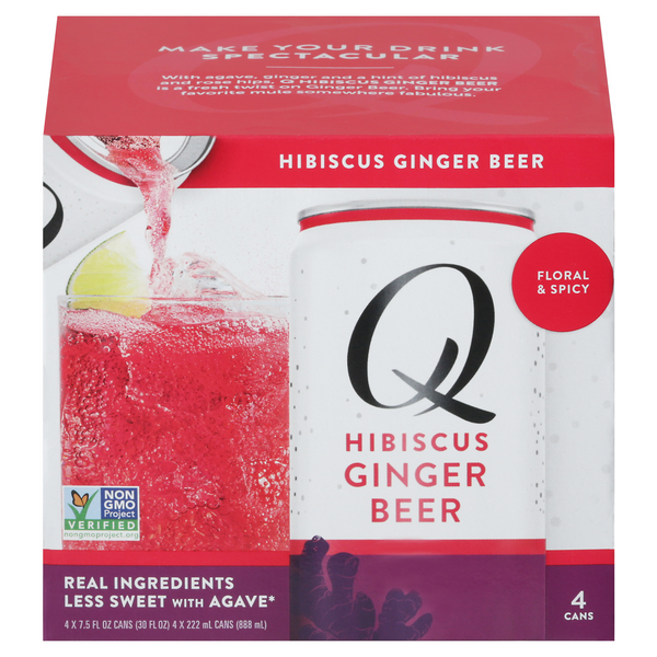 Save on Q Ginger Hibiscus Beer Soda 4 pk Order Online Delivery GIANT