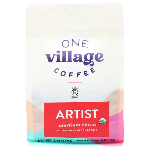 One Village Artist Medium Dark Roast Whole Bean Coffee