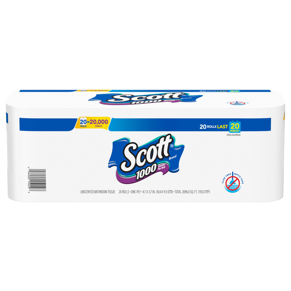 Save on Scott 1000 Sheets Per Roll 1-Ply Toilet Paper Unscented Order ...