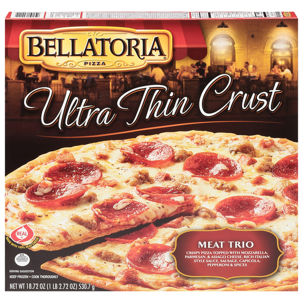 Save on Bellatoria Ultra Thin Crust Pizza Meat Trio Order Online