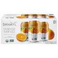 Sanavi Organic Orange Mango Sparkling Spring Water - 8 pk