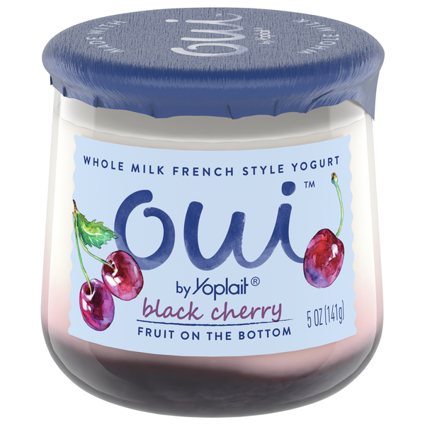 Oui by Yoplait Whole Milk Fruit On Bottom Black Cherry French Style Yogurt