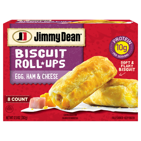 Jimmy Dean Egg Ham & Cheese Biscuit Roll Ups - 8 ct Frozen