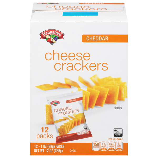 Hannaford Cheddar Cheese Crackers Packs - 12 ct