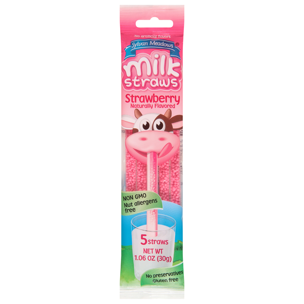 Sylvan Meadows Milk Straws Strawberry - 5 ct