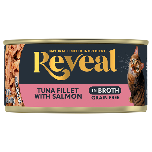 Reveal Grain Free in Broth Tuna Fillet with Salmon Wet Cat Food