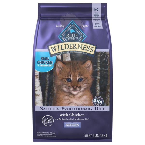 Blue Buffalo Wilderness Nature Evolutionary Diet Dry Kitten Food w/Chicken