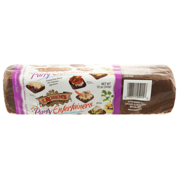 S. Rosen's Party Entertainers Cocktail Pumpernickel Sliced Bread