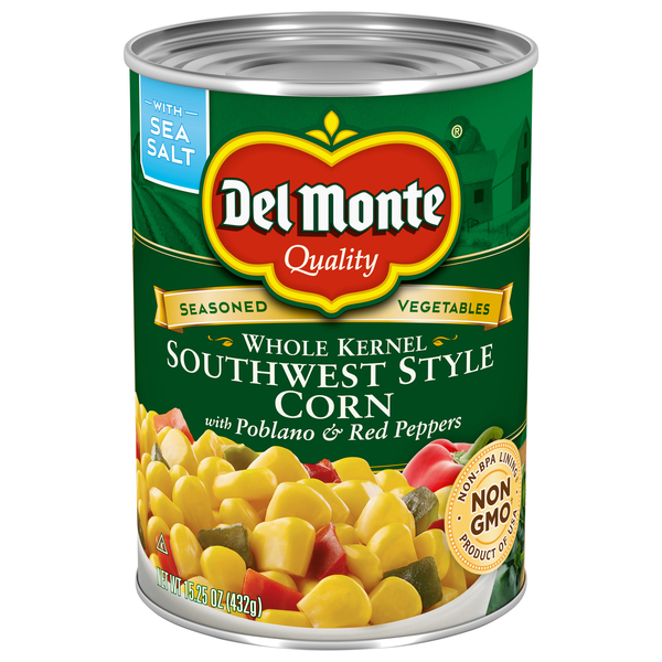 Del Monte Whole Kernel Southwest Corn with Pablano & Red Peppers