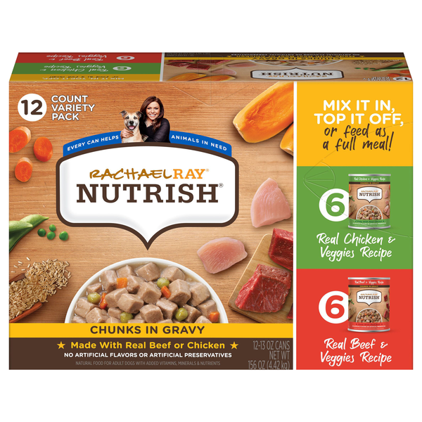 Rachael Ray Nutrish Chunks in Gravy Variety Adult Wet Dog Food - 12 ct