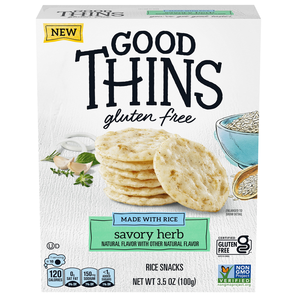 Good Thins Gluten Free Savory Herb Rice Snacks