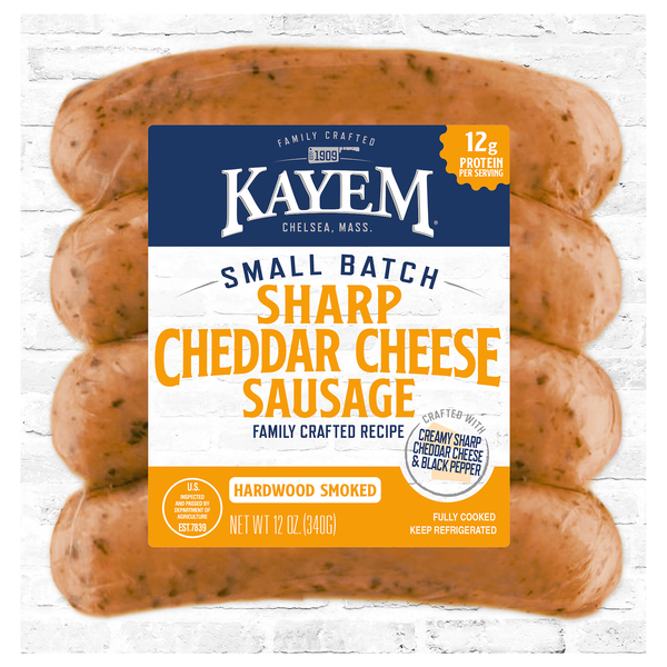 Kayem All Natural Sharp Cheddar Cheese Sausage - 4 ct