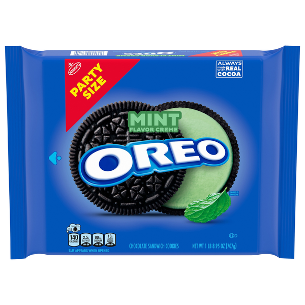 OREO Mint Creme Chocolate Sandwich Cookies Party Size