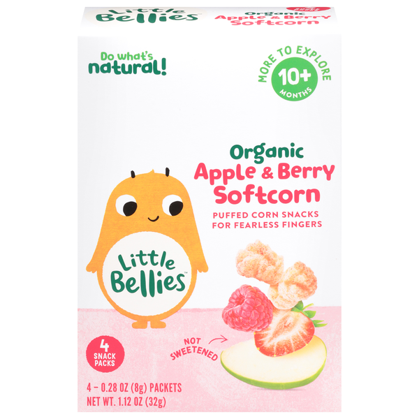 Little Bellies Organic Apple Berry Softcorn Puffed Snacks 10+ Months 4 ct