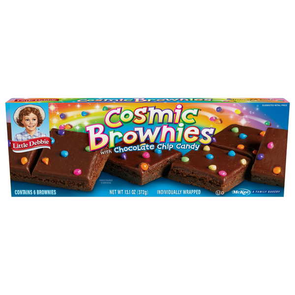 Little Debbie Cosmic Brownies with Chocolate Chip Candy - 6 ct
