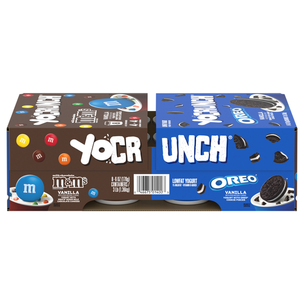 YoCrunch Low Fat M&M's & Oreo Vanilla Yogurt Cup Variety Pack - 8 ct