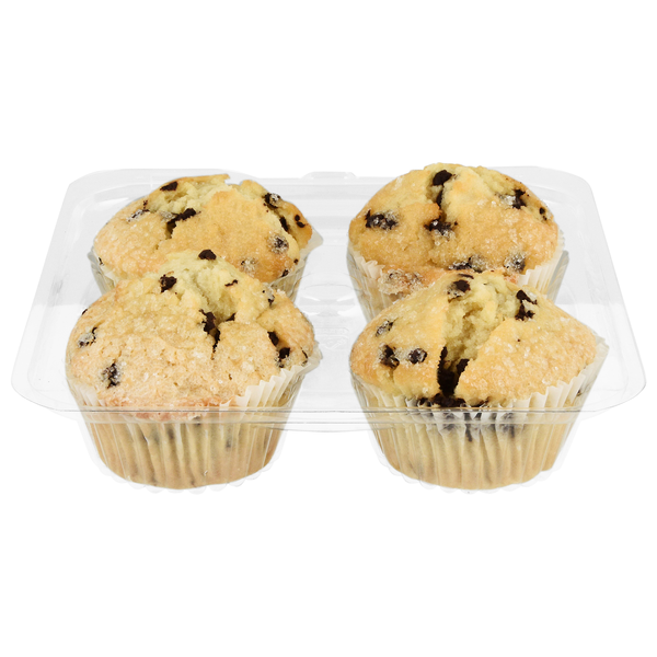 Hannaford Bakery Chocolate Chip Muffins - 4 ct