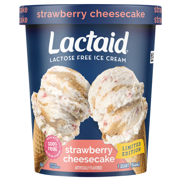 Lactaid Lactose Free Strawberry Cheesecake Ice Cream