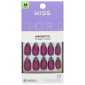 Kiss Core Magnetic French Nails Medium Length Glittering