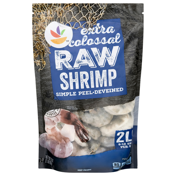 Our Brand Raw EZ-Peel Deveined Extra Colossal Shrimp 8-12 ct Frozen